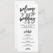 Chic Hand Lettered Planning en Programma van de We Programmakaart (Voorkant / Achterkant)