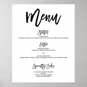 Chic Hand Lettered Poster van het Menu van de Wedd