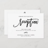 Chic Hand Lettered Reception Accommodations 2-Side Informatiekaartje (Voorkant / Achterkant)