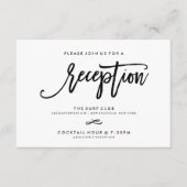 Chic Hand Lettered Reception Accommodations 2-Side Informatiekaartje (Voorkant)
