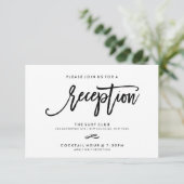 Chic Hand Lettered Reception Accommodations 2-Side Informatiekaartje (Staand voorkant)