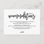 Chic Hand Lettered Reception Accommodations 2-Side Informatiekaartje (Achterkant)