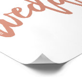 Chic Hand Lettered Roos Weddenschap Welkomstteken Poster (Hoek)