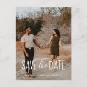 Chic Hand Lettered Save the Date Uitnodiging Briefkaart (Voorkant)