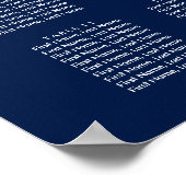 Chic Hand Lettered Seating Chart Navy Poster (Hoek)