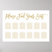 Chic Hand Lettered Seining Chart Gold Poster (Voorkant)