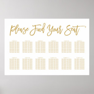 Chic Hand Lettered Seining Chart Gold Poster