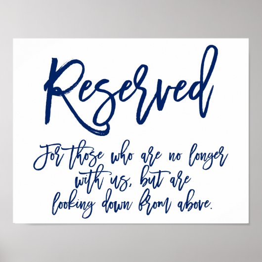Chic Hand Lettered Sign | Gereserveerd gedenkteken Poster (Voorkant)
