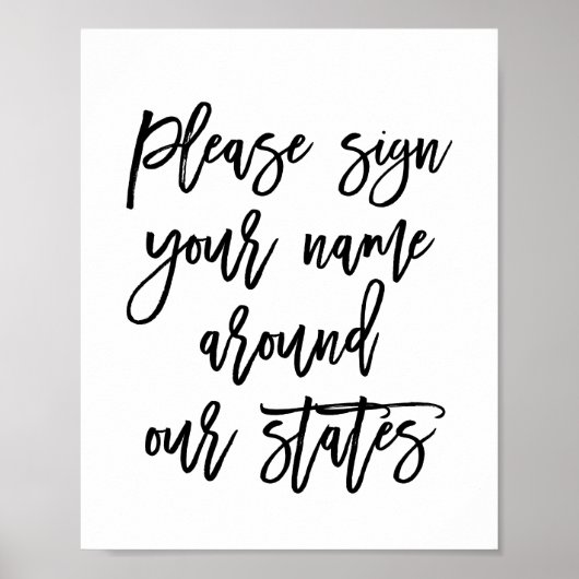 Chic Hand Lettered Sign Jouw naam rond Staten Poster (Voorkant)