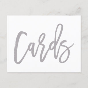 Chic Hand Lettered Silver Wedding Cards Sign. Kaart