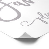 Chic Hand Lettered Silver Wedding Favors Sign Poster (Hoek)