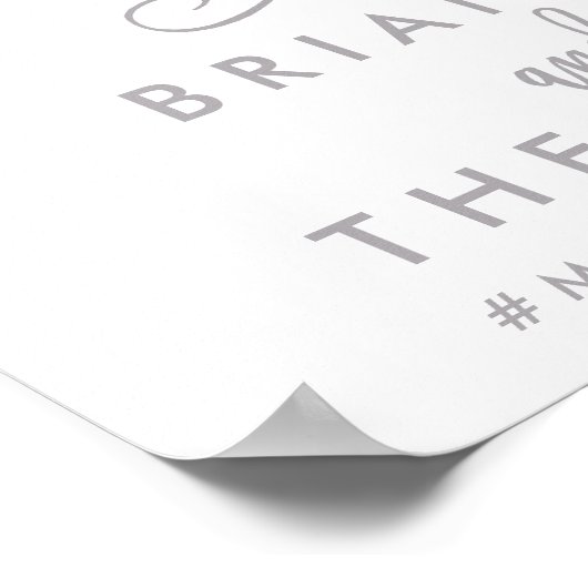 Chic Hand Lettered Silver Wedding Welkomstteken Poster (Hoek)