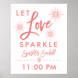 Chic Hand Lettered Sparkler Sendoff Sign | Koraal Poster