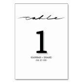 Chic Hand Lettered Table Number Kaart (Achterkant)