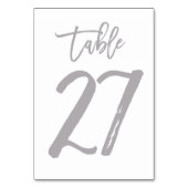 Chic Hand Lettered tafel nummer Zilver | Tabel 27 Kaart (Achterkant)