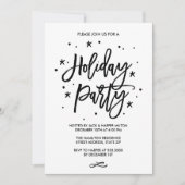 Chic Hand Lettered Typography Holiday Party Kaart (Voorkant)