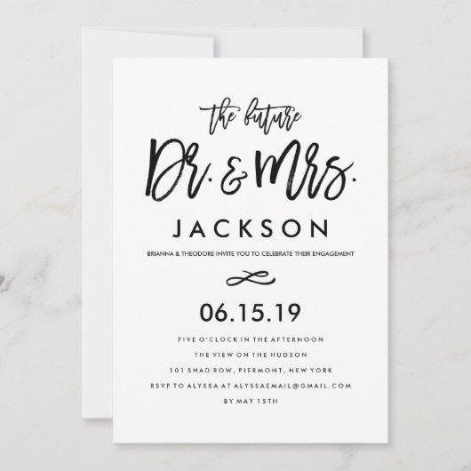 Chic Hand Lettered Uitnodiging van de Partij van d (Voorkant)