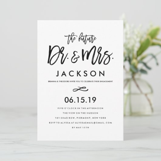 Chic Hand Lettered Uitnodiging van de Partij van d (Staand voorkant)