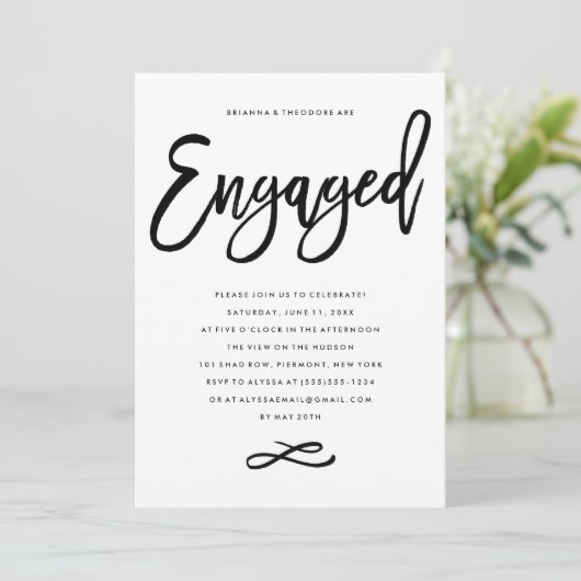 Chic Hand Lettered Uitnodiging van de Partij van d (Staand voorkant)