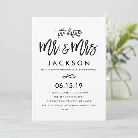 Chic Hand Lettered Uitnodiging van de Partij van d (Staand voorkant)