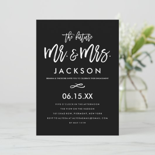 Chic Hand Lettered Uitnodiging van de Partij van d (Staand voorkant)