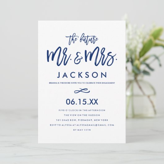 Chic Hand Lettered Uitnodiging van de Partij van d (Staand voorkant)