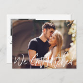Chic Hand Lettered We Got Hitched aankondiging (Voorkant / Achterkant)