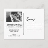 Chic Hand Lettered We Got Hitched aankondiging (Achterkant)