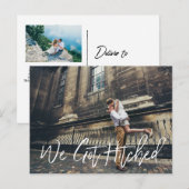 Chic Hand Lettered We Got Hitched aankondiging (Voorkant / Achterkant)