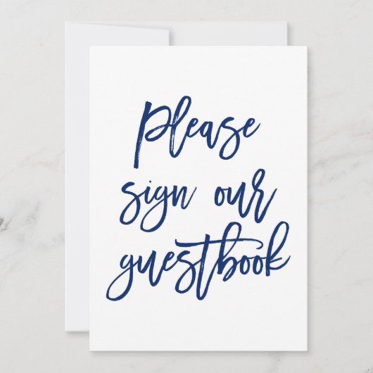 Chic Hand Lettered Weddenschap Ons gastboek Kaart (Voorkant)