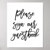 Chic Hand Lettered Weddenschap Ons gastboek Poster (Voorkant)