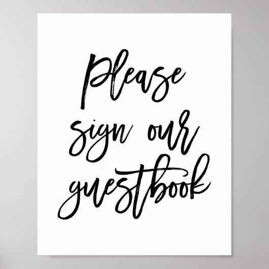 Chic Hand Lettered Weddenschap Ons gastboek Poster (Voorkant)