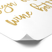 Chic Hand Lettered Weddenschap Ons Wijnflesje Poster (Hoek)