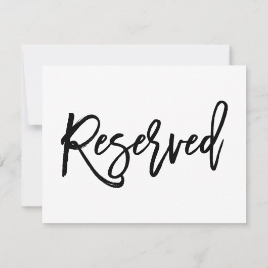 Chic Hand Lettered Wedding 2-Sided Gereserved Sign Kaart (Achterkant)