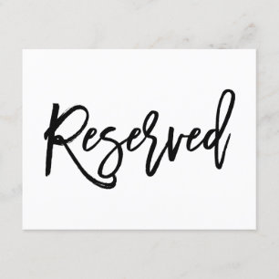 Chic Hand Lettered Wedding 2-Sided Gereserved Sign Kaart
