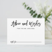Chic Hand Lettered Wedding Advice and Wishes Card Advieskaart (Staand voorkant)