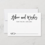 Chic Hand Lettered Wedding Advice and Wishes Card Advieskaart<br><div class="desc">Advies en wenst voor de nieuwe kaart van de heer en mevrouw met een borstelscript in zwart met een witte achtergrond.</div>