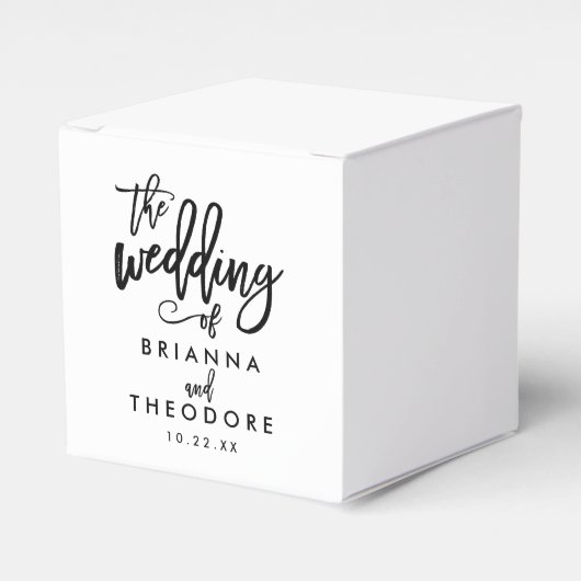 Chic Hand Lettered Wedding Bedankdoosjes (Voorkant Zijde)