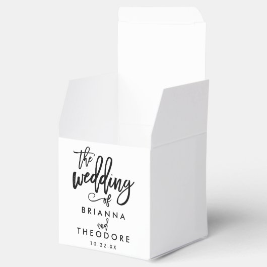 Chic Hand Lettered Wedding Bedankdoosjes (Geopend)