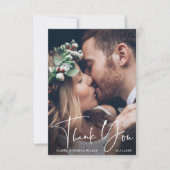 Chic Hand Lettered Wedding Bedankt Fotokaart (Voorkant)