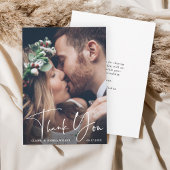 Chic Hand Lettered Wedding Bedankt Fotokaart