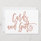 Chic Hand Lettered Wedding Cards en Gifts Sign Kaart (Voorkant)