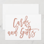 Chic Hand Lettered Wedding Cards en Gifts Sign Kaart (Voorkant / Achterkant)