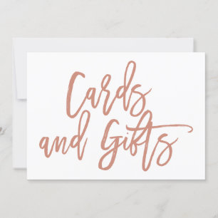 Chic Hand Lettered Wedding Cards en Gifts Sign Kaart
