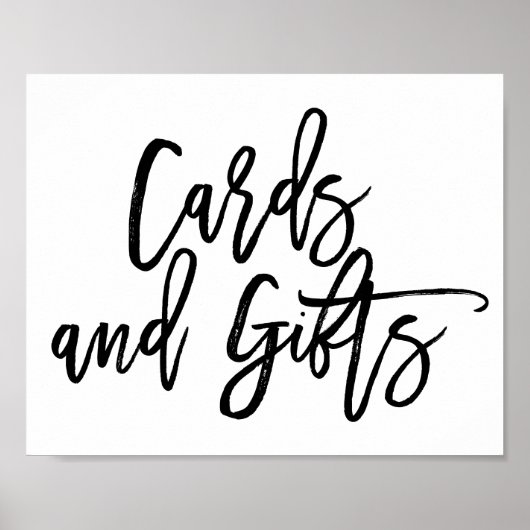 Chic Hand Lettered Wedding Cards & Gifts Sign Poster (Voorkant)