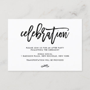 Chic Hand Lettered Wedding Celebration Enclosure Informatiekaartje