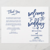 Chic Hand-Lettered Wedding Ceremony Program Folded (Voorkant)