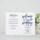 Chic Hand-Lettered Wedding Ceremony Program Folded (Staand voorkant)