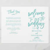 Chic Hand-Lettered Wedding Ceremony Program Folded (Voorkant)
