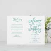 Chic Hand-Lettered Wedding Ceremony Program Folded (Staand voorkant)